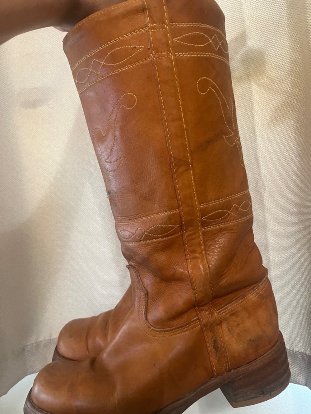 Vintage Leather Longhorn Campus Boots made in USA! - Picture 3 of 5